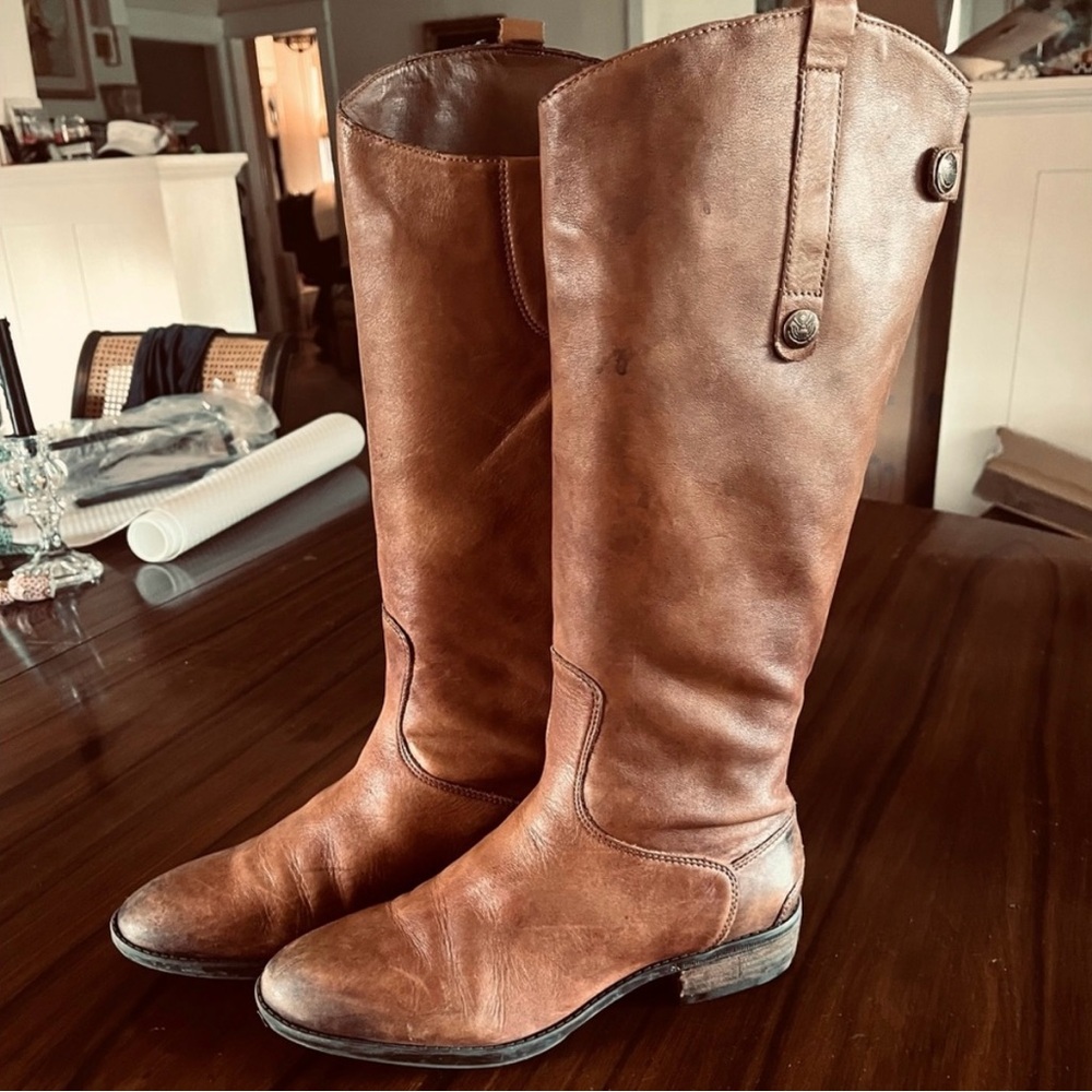 Sam Edelman Tall Leather Riding Boots in Brown